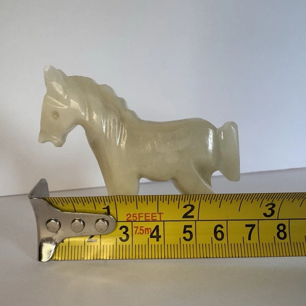 Hand Carved Possibly Onyx or Calcite Solid Stone Horse Figurine 3